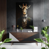 Mr. Giraffe Brushed Aluminum Dibond Wall Art.